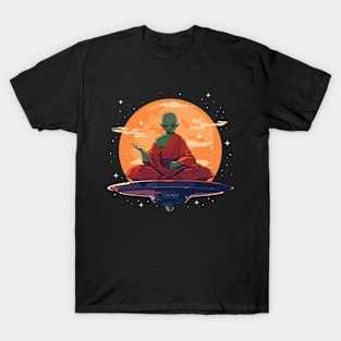 Funny Buddha Alien UFO T-Shirt